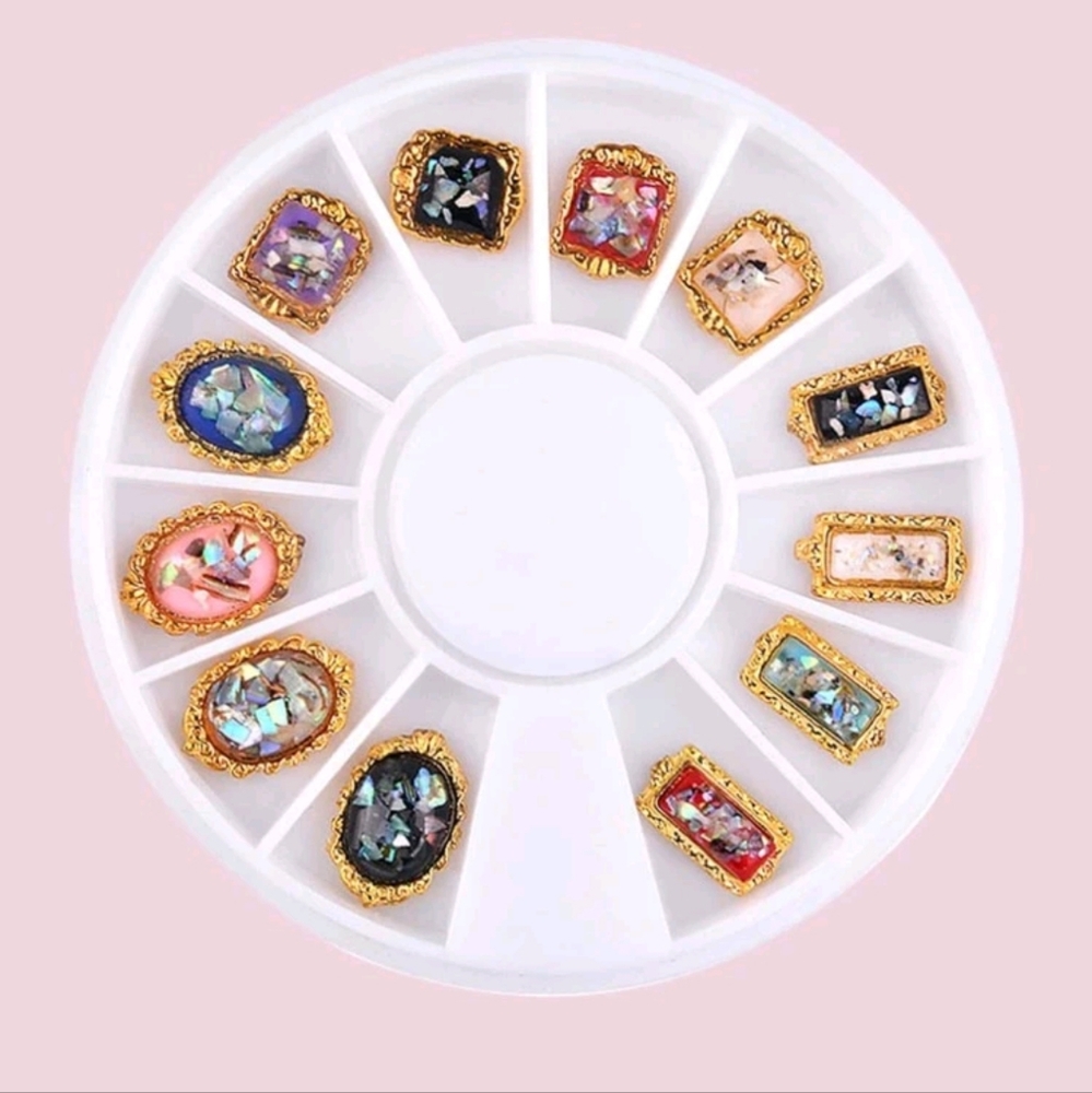 Flat Back Golden Ringstones Nail Art Decoration